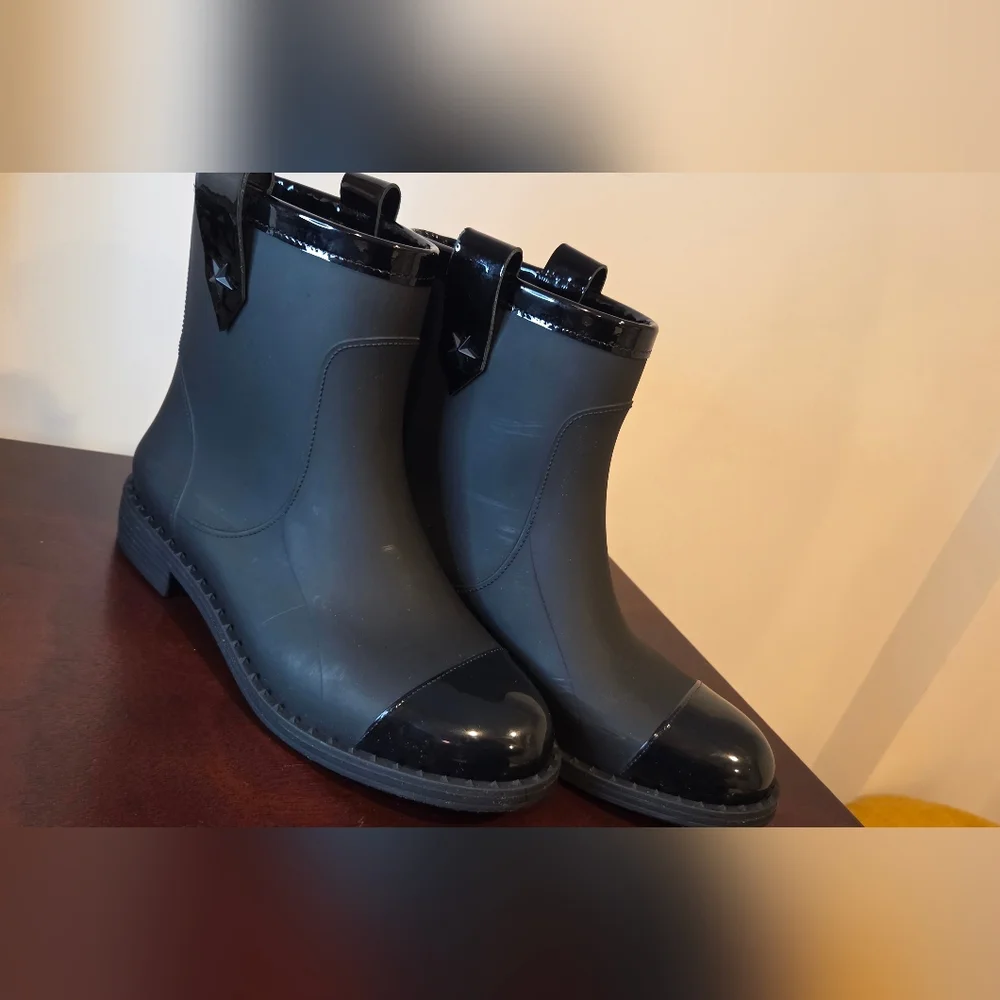 Jimmy Choo Black Rain Boots. Size 41.